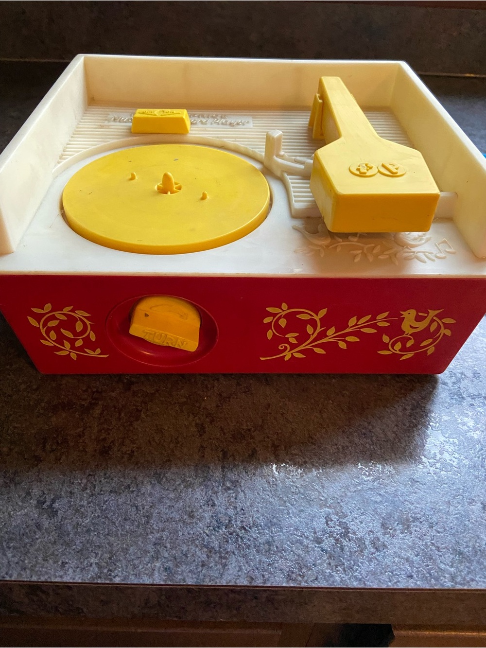 Fisher-Price Red and Yellow Play Record Player Turntable vintage and it works